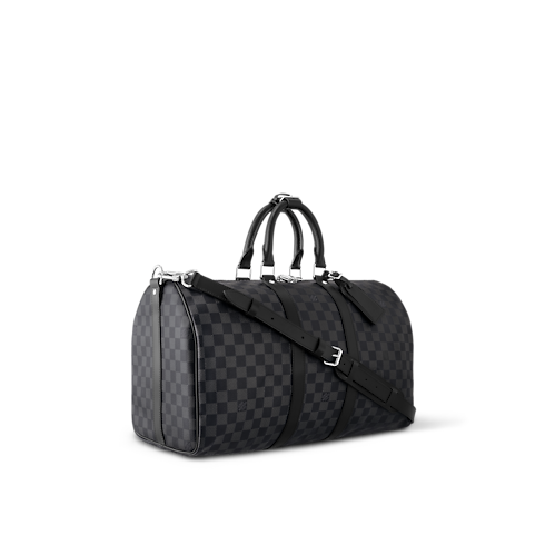Damier Graphite Canvas Travel All Luggage and Accessories Keepall Bandoulière 45 | Louis Vuitton ® (Product zoom)