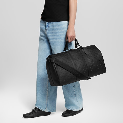 Monogram Shadow Men's Bags LV Icons Keepall Bandoulière 50 | Louis Vuitton ® (Product zoom)