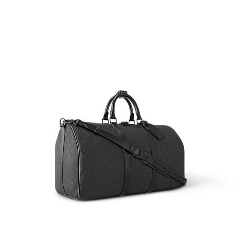 Monogram Taurillon Leather Travel Bags and Rolling Luggage Travel Bags Keepall Bandoulière 50 | Louis Vuitton ® (Product zoom)
