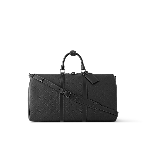 Monogram Taurillon Leather Travel Bags and Rolling Luggage Travel Bags Keepall Bandoulière 50 | Louis Vuitton ® (Product zoom)