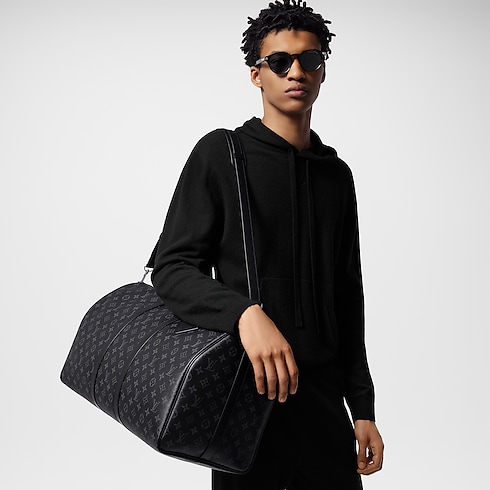 Monogram Eclipse Travel Travel Bags Keepall Bandoulière 55 | Louis Vuitton ® (Product zoom)