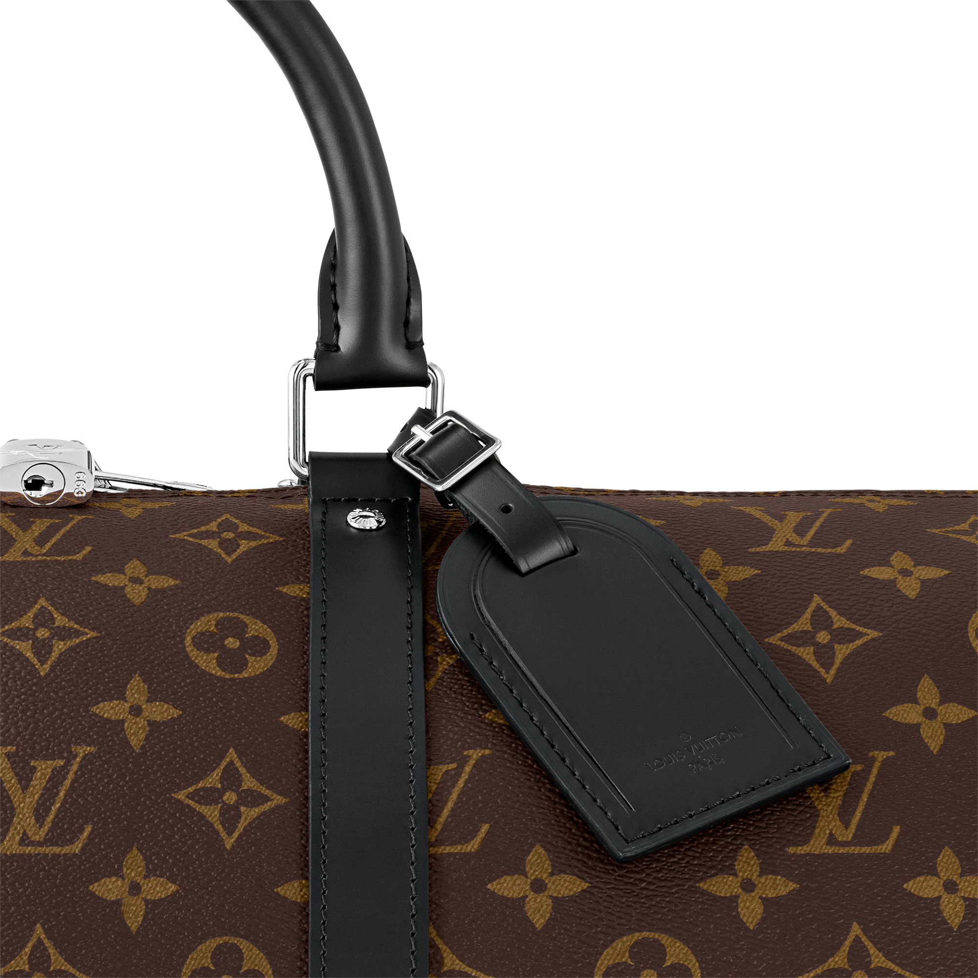 MONOGRAM MACASSAR Personalization Leather Goods } Keepall Bandoulière 55 | Louis Vuitton ® (Product zoom)
