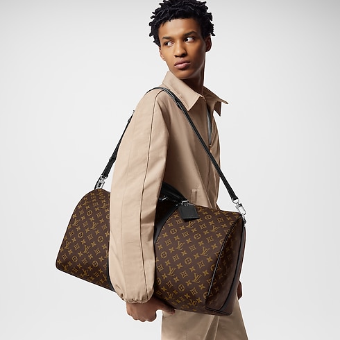 MONOGRAM MACASSAR Travel Bags and Rolling Luggage Travel Personalization Keepall Bandoulière 55 | Louis Vuitton ® (Product zoom)