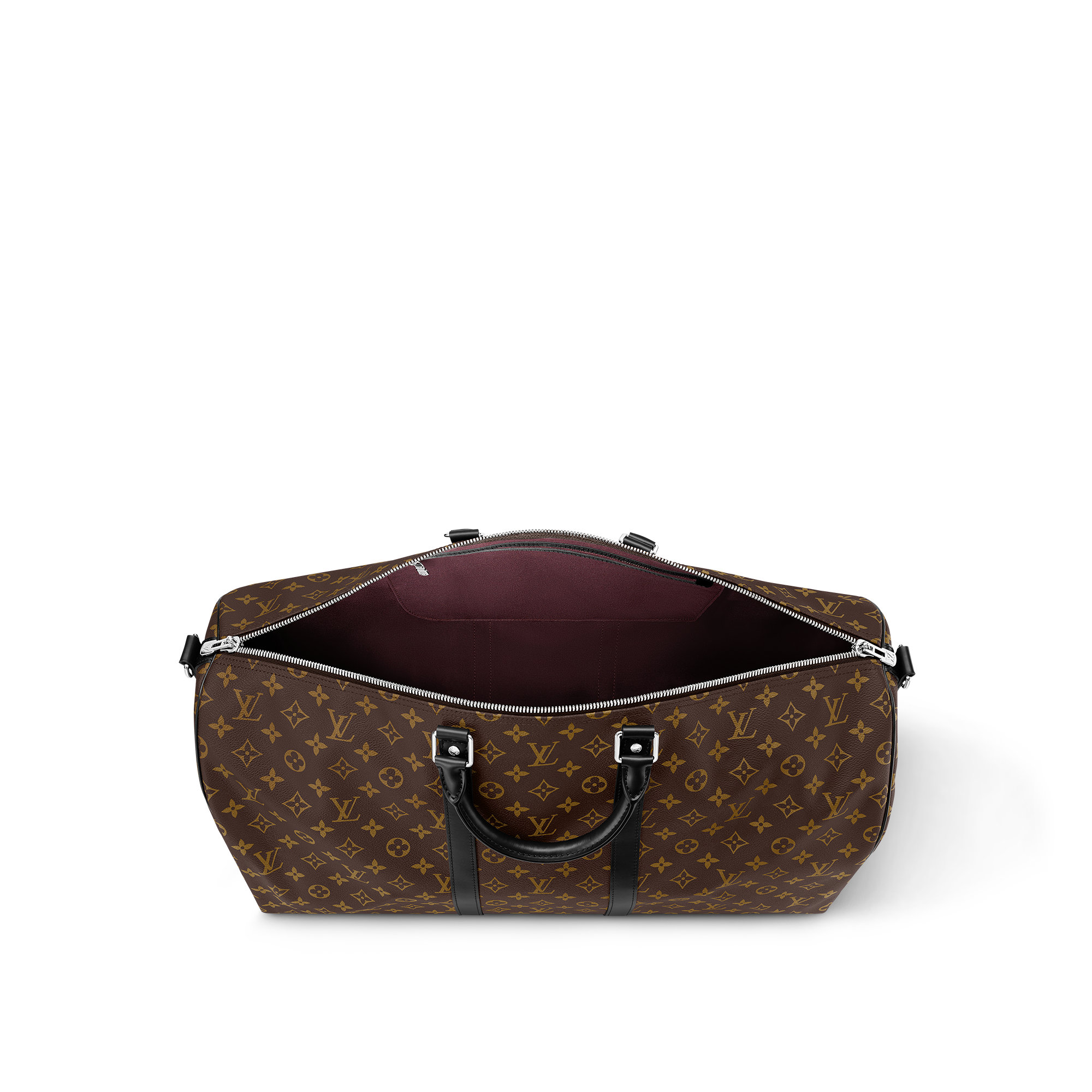 MONOGRAM MACASSAR Personalization Leather Goods } Keepall Bandoulière 55 | Louis Vuitton ® (Product zoom)