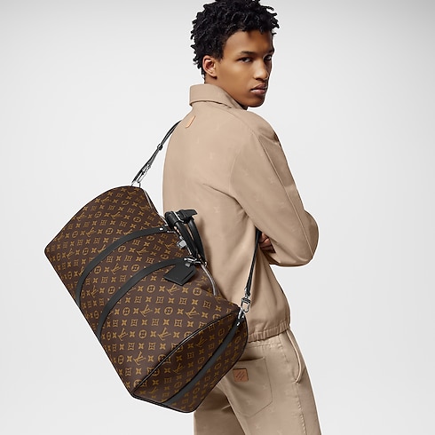 MONOGRAM MACASSAR Travel Bags and Rolling Luggage Travel Personalization Keepall Bandoulière 55 | Louis Vuitton ® (Product zoom)