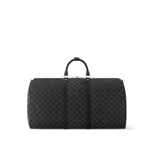 Damier Graphite Canvas Travel Travel Bags Keepall Bandoulière 55 | Louis Vuitton ® (Product zoom)