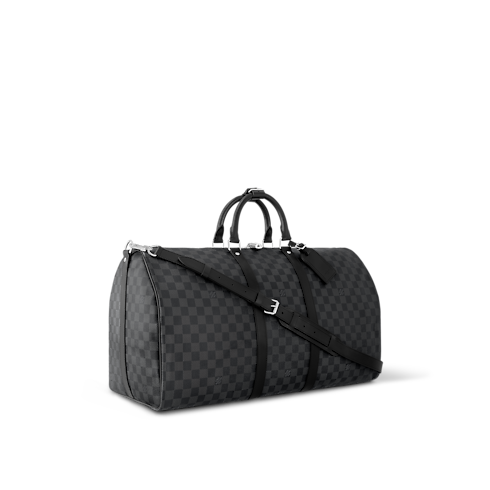 Damier Graphite Canvas Travel Travel Bags Keepall Bandoulière 55 | Louis Vuitton ® (Product zoom)