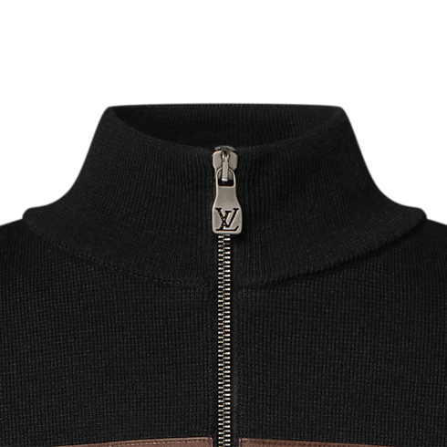 Ready-to-Wear All Ready-to-Wear Knit Blouson With Leather Bands | Louis Vuitton ® (Product zoom)