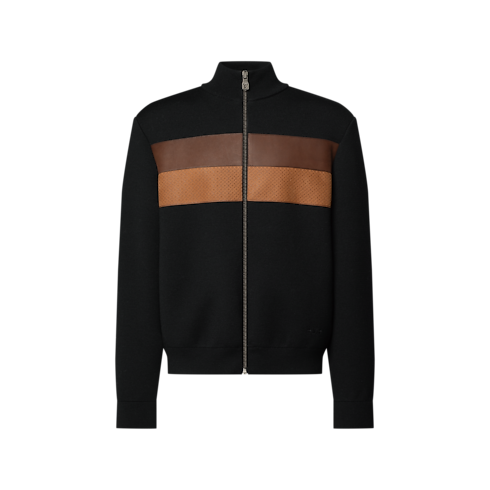 Ready-to-Wear All Ready-to-Wear Knit Blouson With Leather Bands | Louis Vuitton ® (Product zoom)