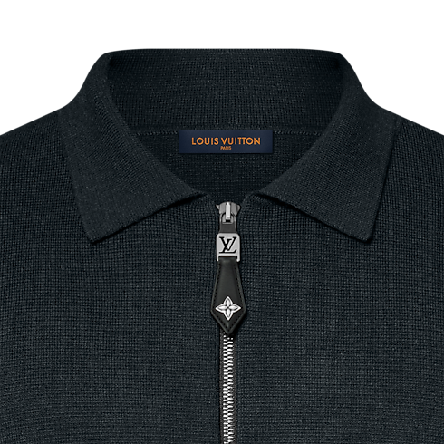 Ready-to-Wear Coats and Outerwear Knit Blouson With Leather Details | Louis Vuitton ® (Product zoom)