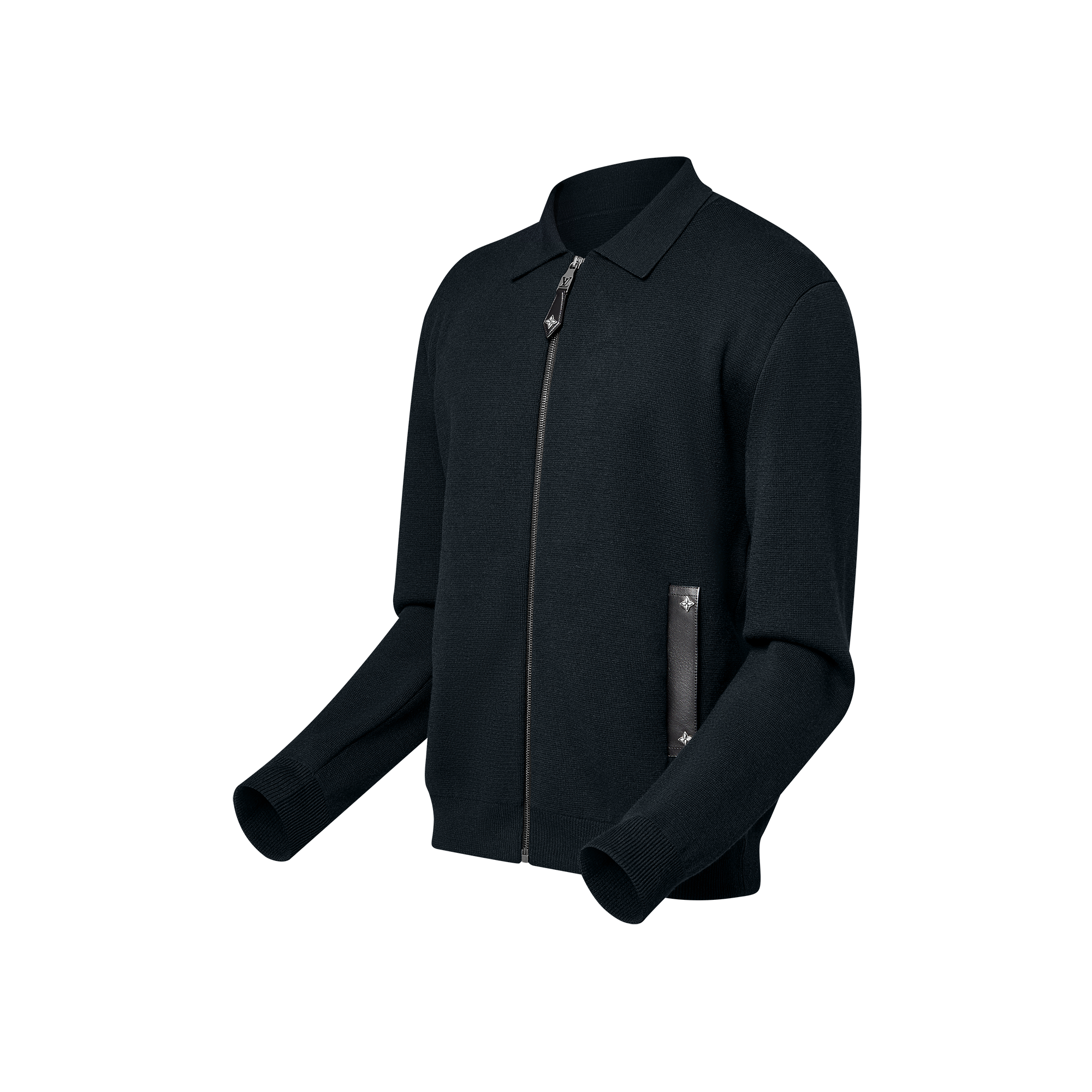  Ready-to-Wear Coats and Outerwear Knit Blouson With Leather Details | Louis Vuitton ® (Product zoom)