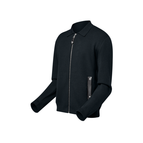 Ready-to-Wear Coats and Outerwear Knit Blouson With Leather Details | Louis Vuitton ® (Product zoom)