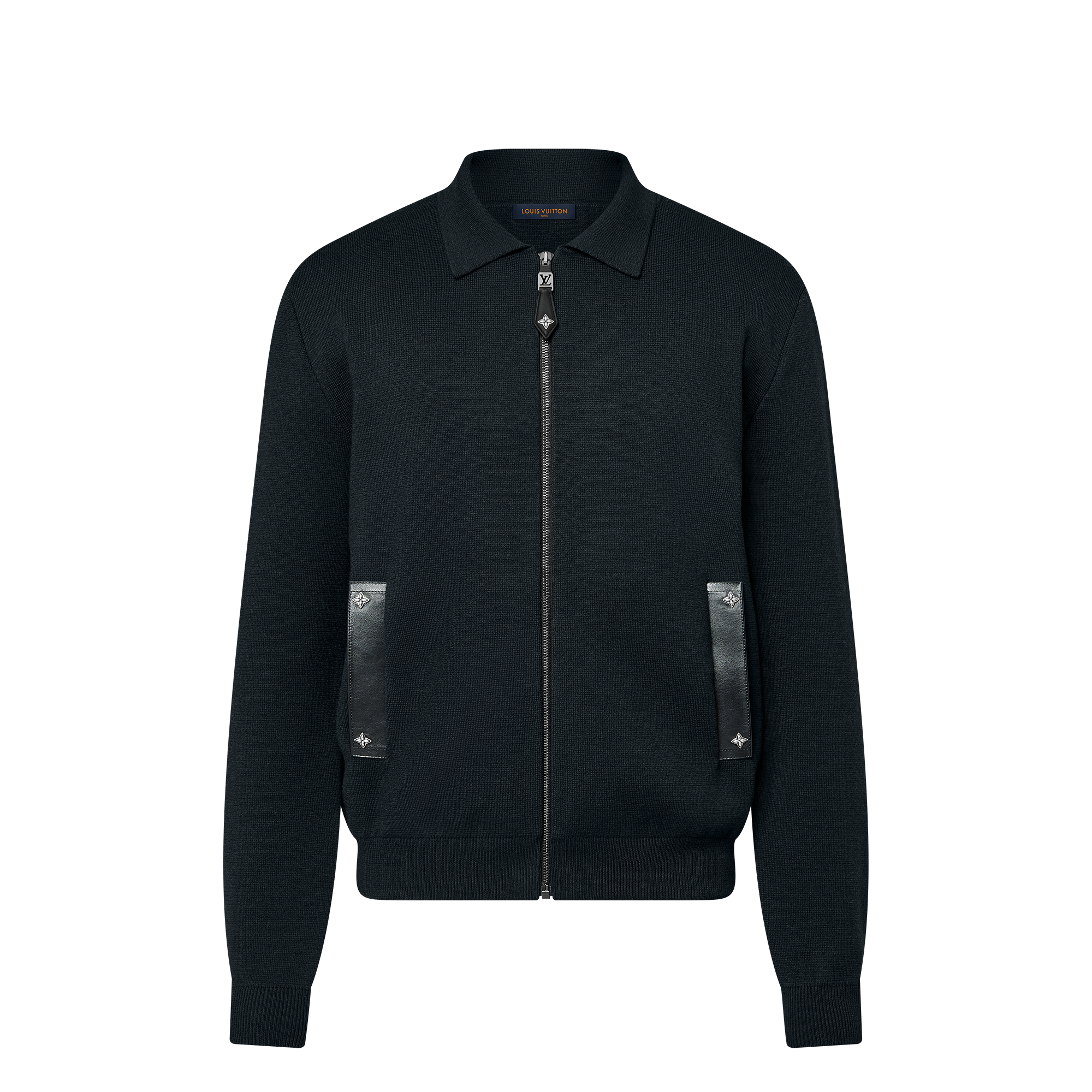  Ready-to-Wear Coats and Outerwear Knit Blouson With Leather Details | Louis Vuitton ® (Product zoom)