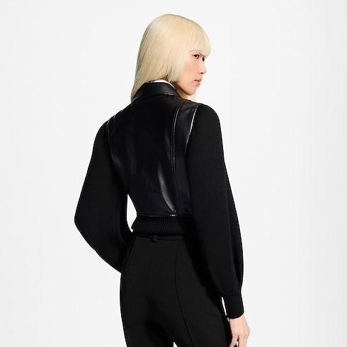 Ready-to-Wear Coats and Jackets Knit Sleeve Leather Jacket | Louis Vuitton ® (Product zoom)