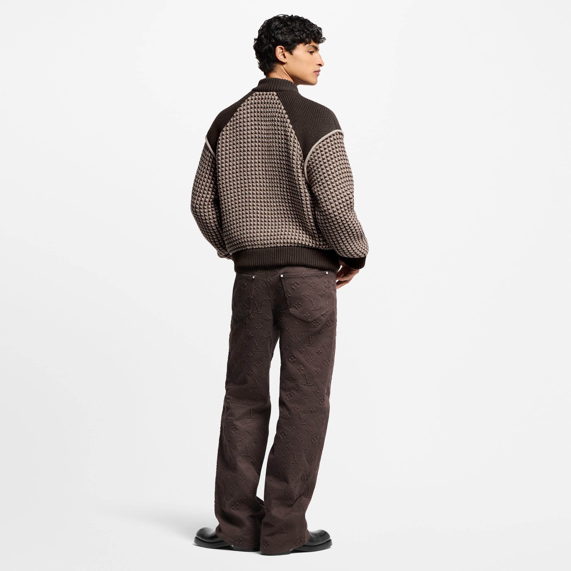  Ready-to-Wear All Ready-to-Wear Knitted Cotton Jacquard Bomber | Louis Vuitton ® (Product zoom)
