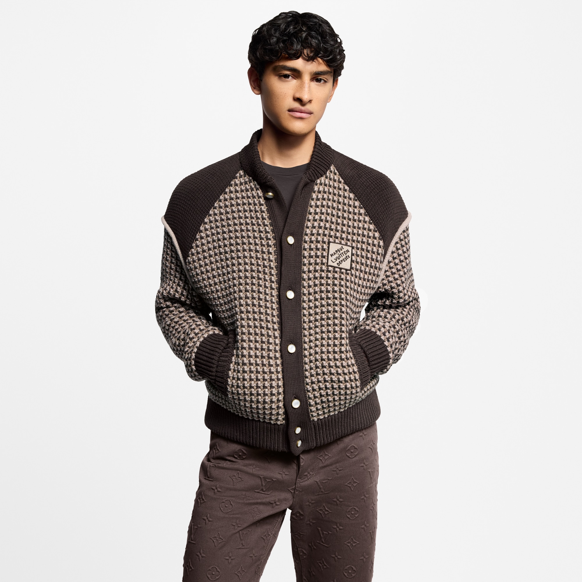  Ready-to-Wear All Ready-to-Wear Knitted Cotton Jacquard Bomber | Louis Vuitton ® (Product zoom)