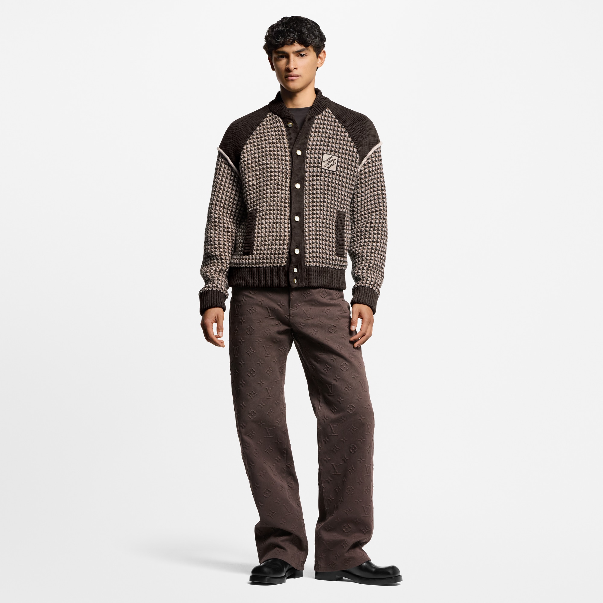  Ready-to-Wear All Ready-to-Wear Knitted Cotton Jacquard Bomber | Louis Vuitton ® (Product zoom)