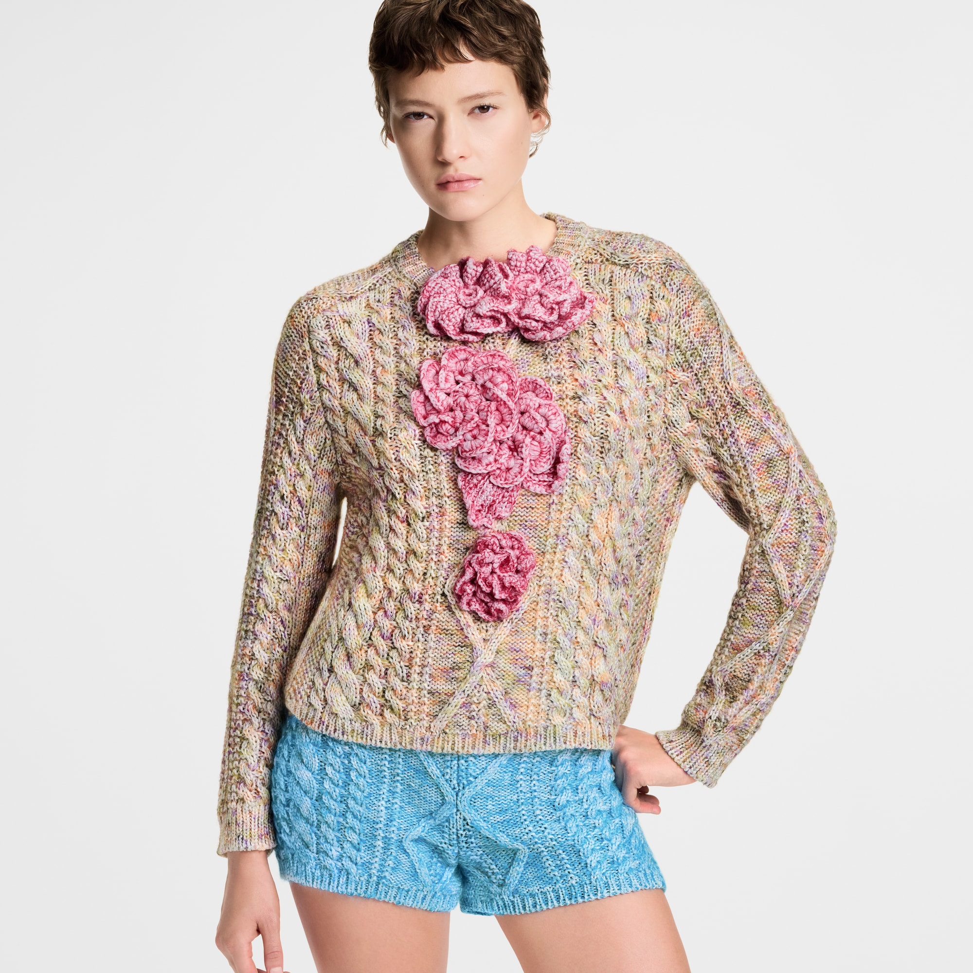  Ready-to-Wear Knitwear Knitted Flower Front Pullover | Louis Vuitton ® (Product zoom)