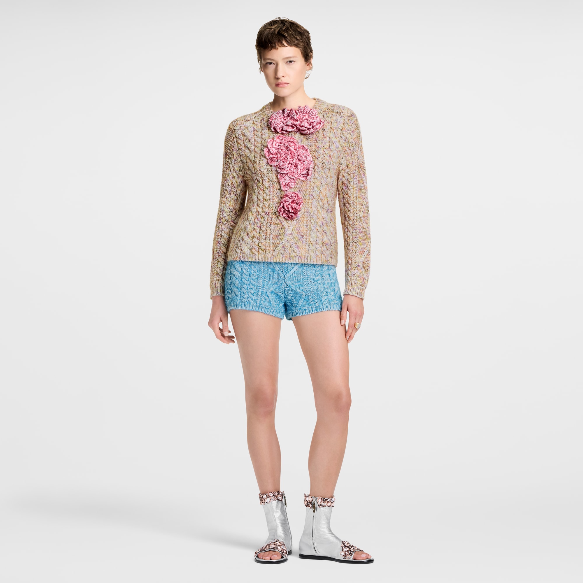  Ready-to-Wear Knitwear Knitted Flower Front Pullover | Louis Vuitton ® (Product zoom)