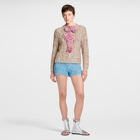 Ready-to-Wear Knitwear Knitted Flower Front Pullover | Louis Vuitton ® (Product zoom)