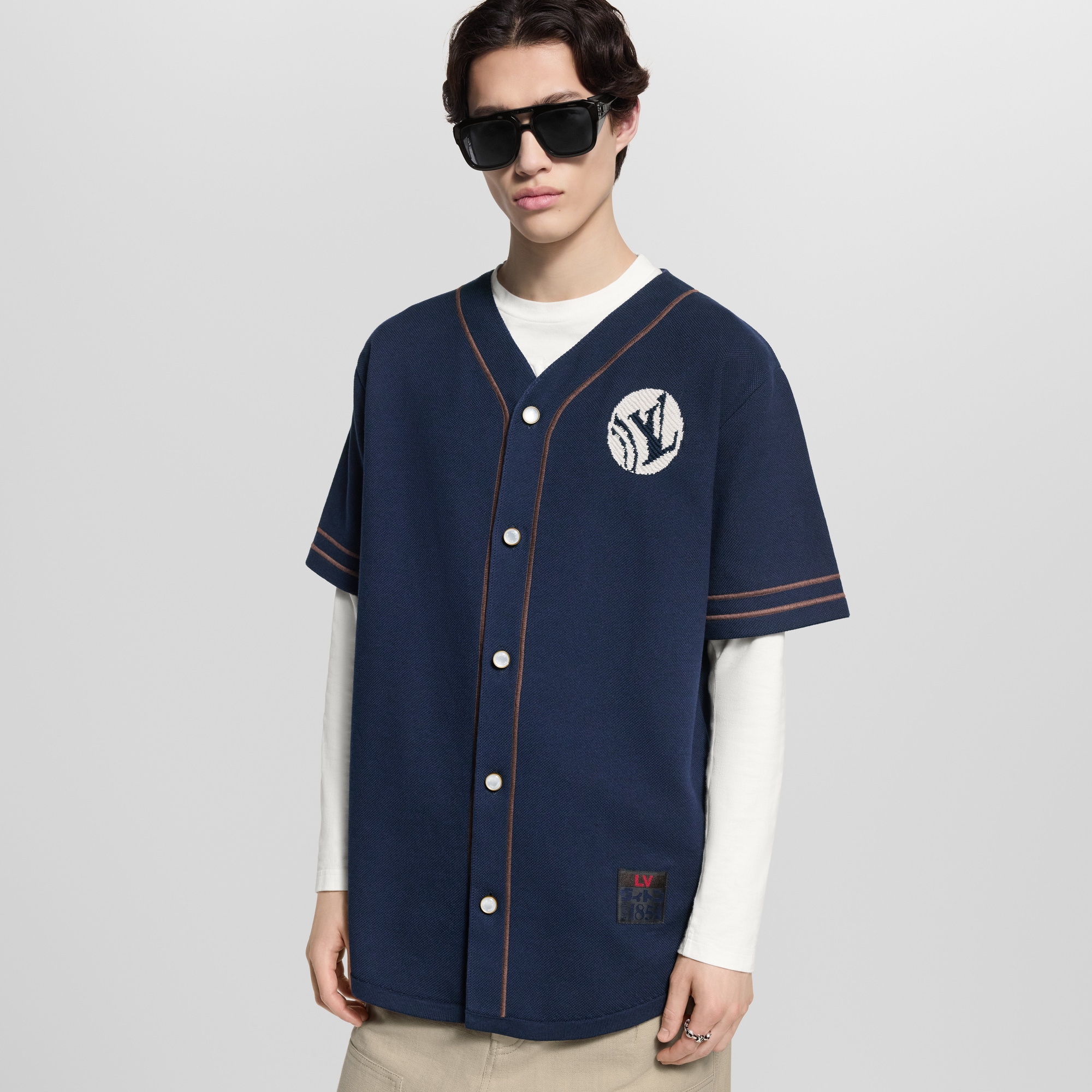  Ready-to-Wear Shirts Knitted Short-Sleeved Baseball Shirt | Louis Vuitton ® (Product zoom)