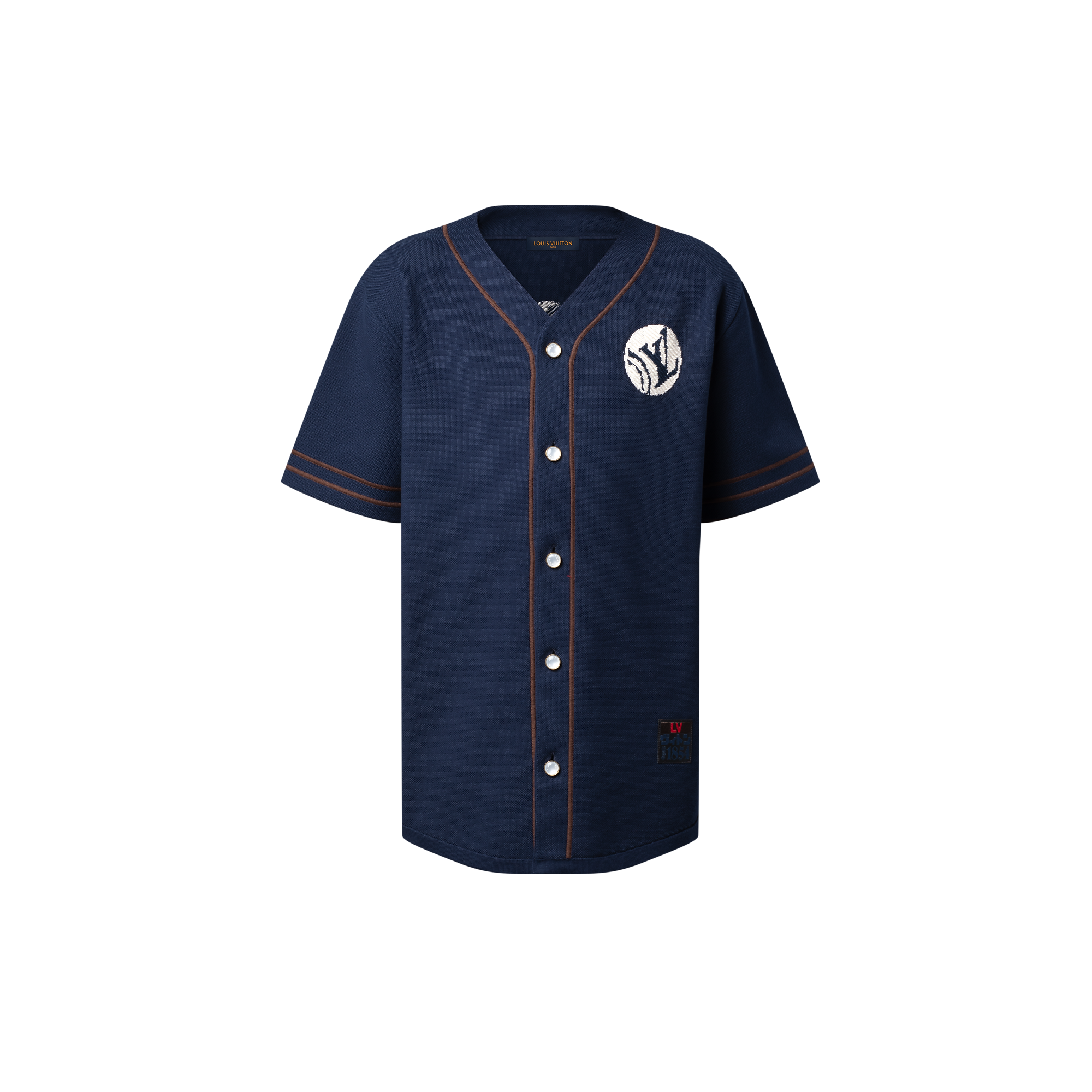 Knitted Short-Sleeved Baseball Shirt