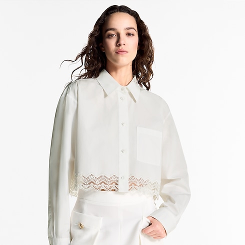 Ready-to-Wear Tops Lace Trim Shirt | Louis Vuitton ® (Product zoom)