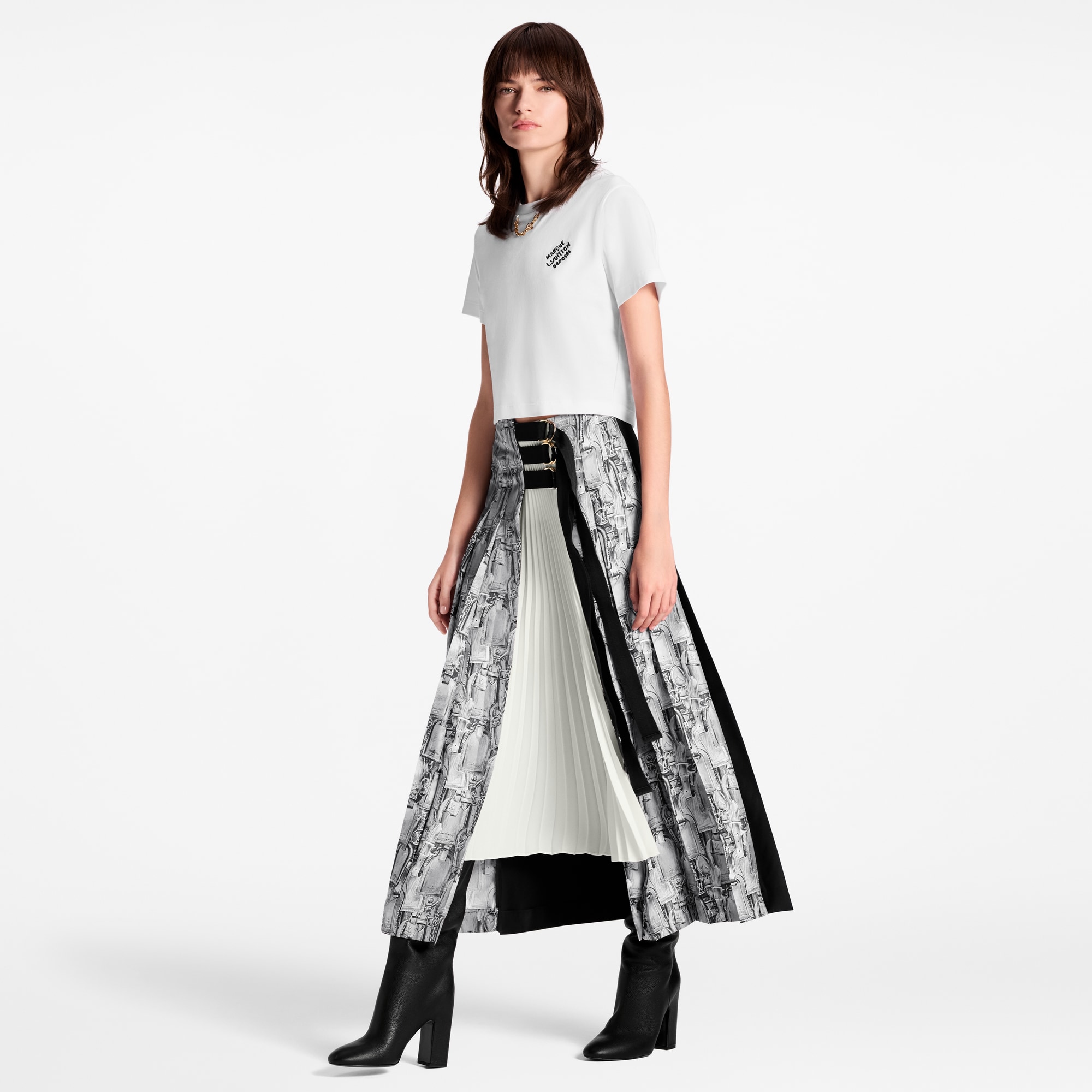  Ready-to-Wear Skirts and Shorts Layered Name Tag Skirt | Louis Vuitton ® (Product zoom)