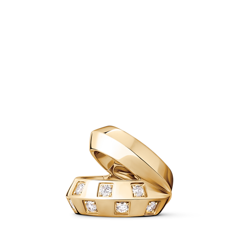 Categories Earrings Le Damier de Louis Vuitton Double Earcuff, Yellow Gold and Diamonds | Louis Vuitton ® (Product zoom)