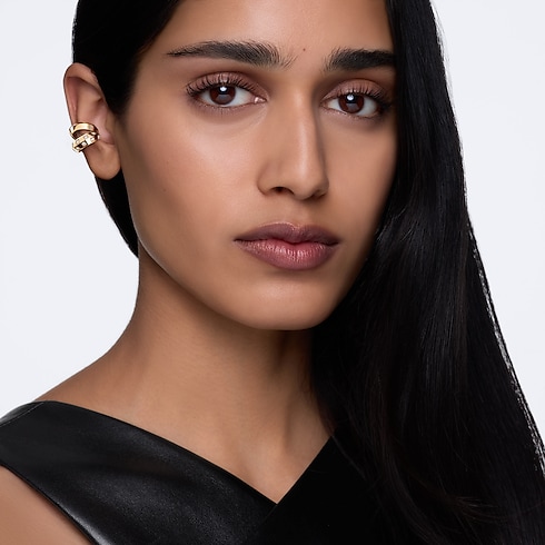 Categories Earrings Le Damier de Louis Vuitton Double Earcuff, Yellow Gold and Diamonds | Louis Vuitton ® (Product zoom)
