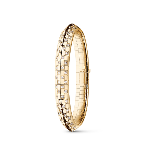 Categories Bracelets Le Damier de Louis Vuitton Double Row Bracelet, Yellow Gold and Diamonds | Louis Vuitton ® (Product zoom)