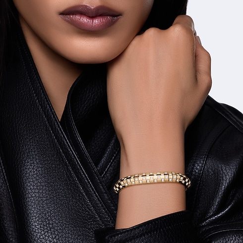 Categories Bracelets Le Damier de Louis Vuitton Double Row Bracelet, Yellow Gold and Diamonds | Louis Vuitton ® (Product zoom)