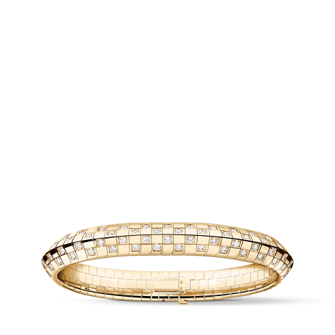 Categories Bracelets Le Damier de Louis Vuitton Double Row Bracelet, Yellow Gold and Diamonds | Louis Vuitton ® (Product zoom)