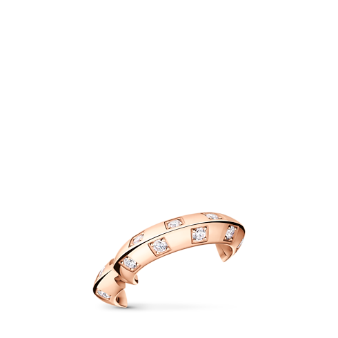 Categories Earrings Le Damier de Louis Vuitton Earcuff, Rose Gold and Diamonds | Louis Vuitton ® (Product zoom)