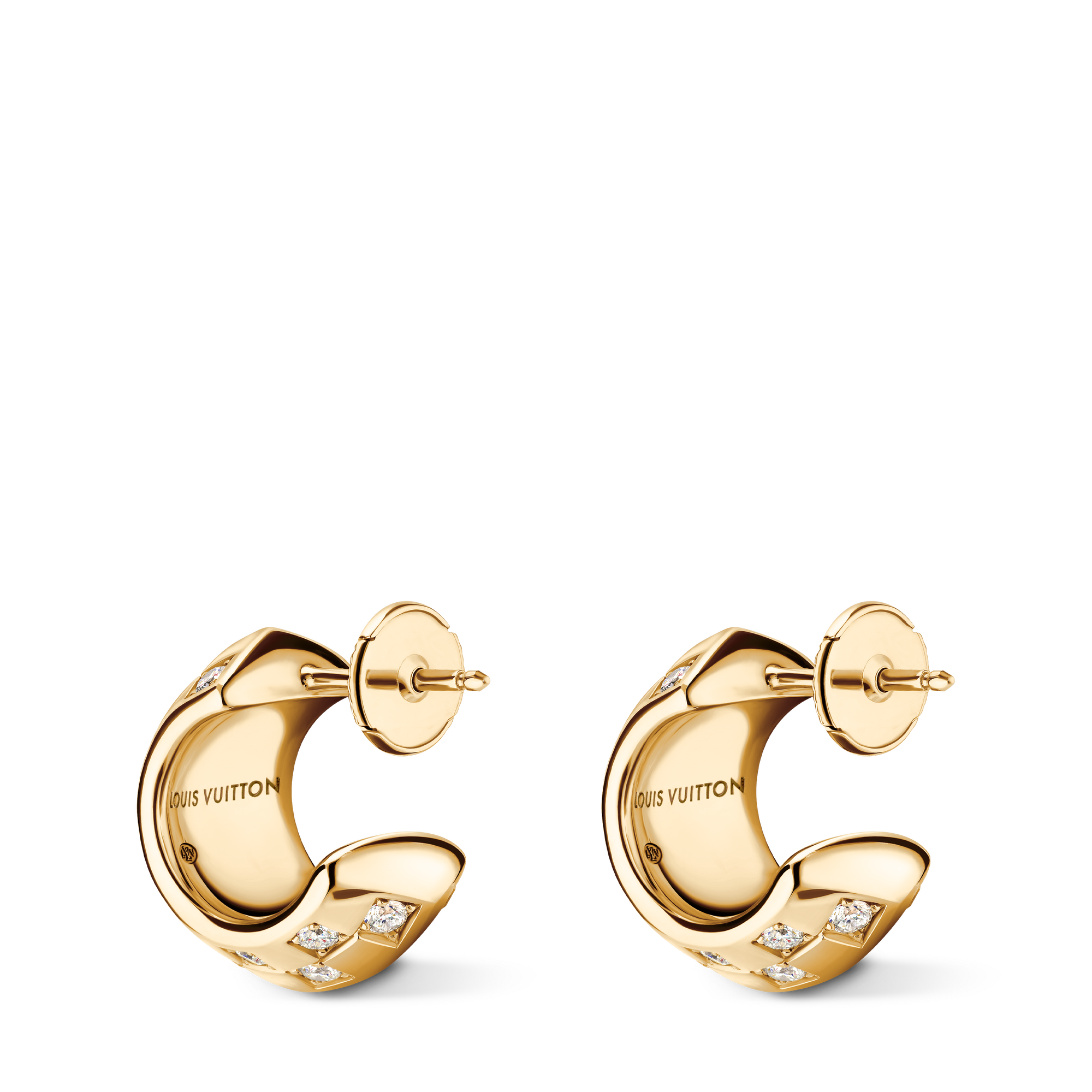 Categories Earrings Le Damier de Louis Vuitton Earrings, Yellow Gold and Diamonds | Louis Vuitton ® (Product zoom)