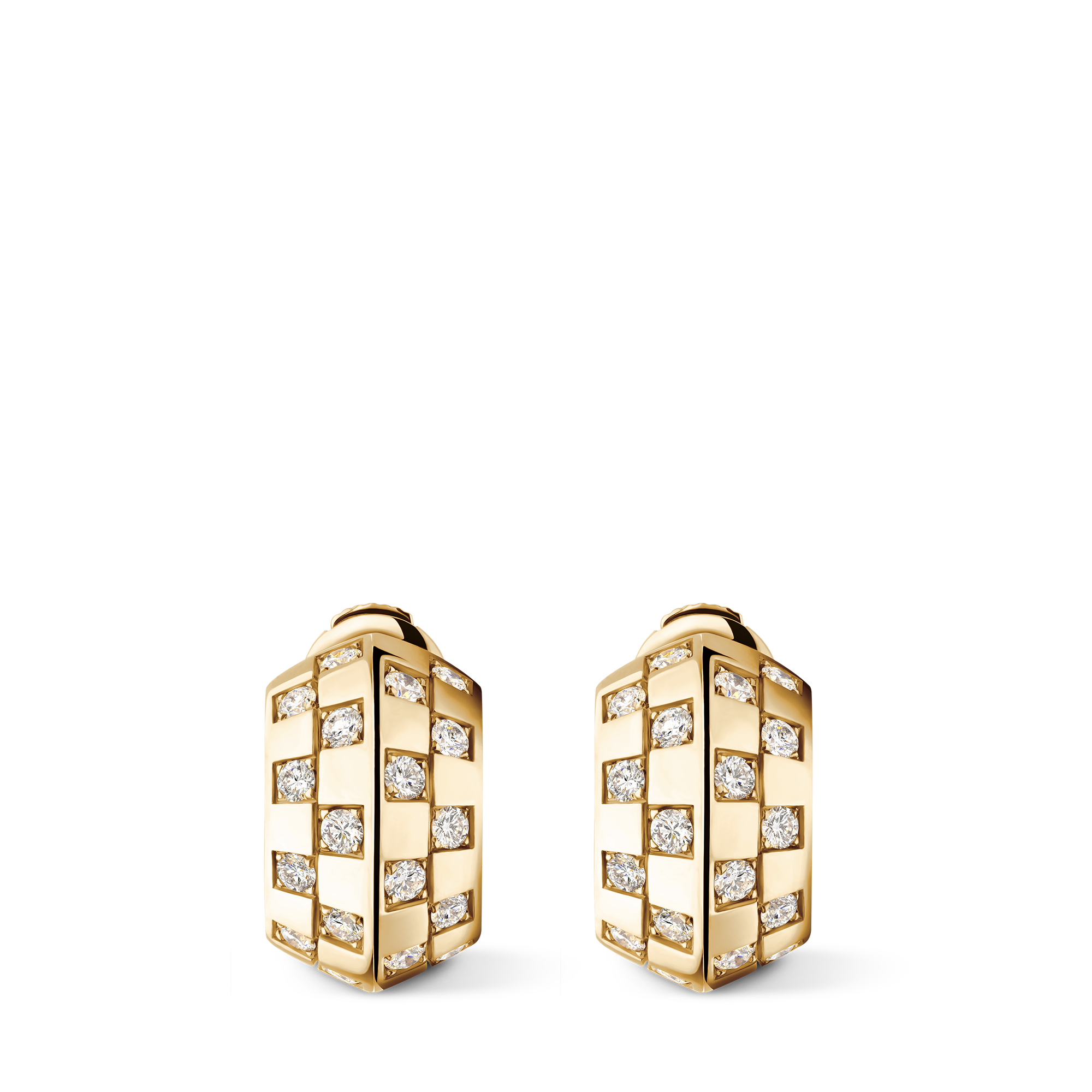  Categories Earrings Le Damier de Louis Vuitton Earrings, Yellow Gold and Diamonds | Louis Vuitton ® (Product zoom)