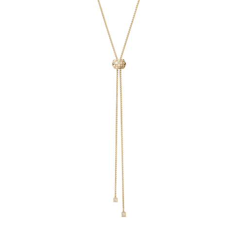 Categories Necklaces and Pendants Le Damier de Louis Vuitton Long Pendant, Yellow Gold and Diamonds | Louis Vuitton ® (Product zoom)