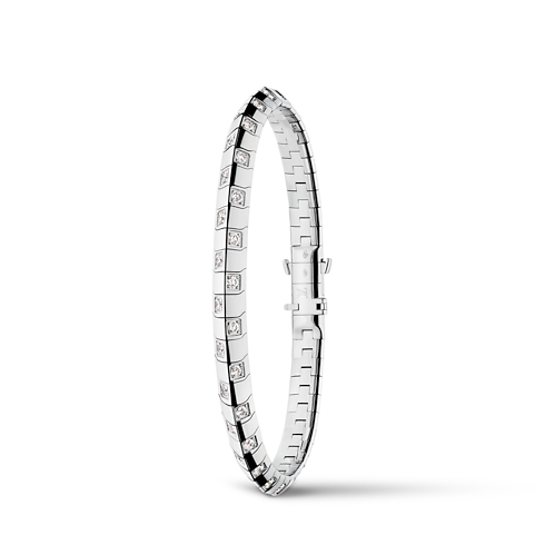 Categories Bracelets Le Damier de Louis Vuitton Medium Bracelet, White Gold and Diamonds | Louis Vuitton ® (Product zoom)