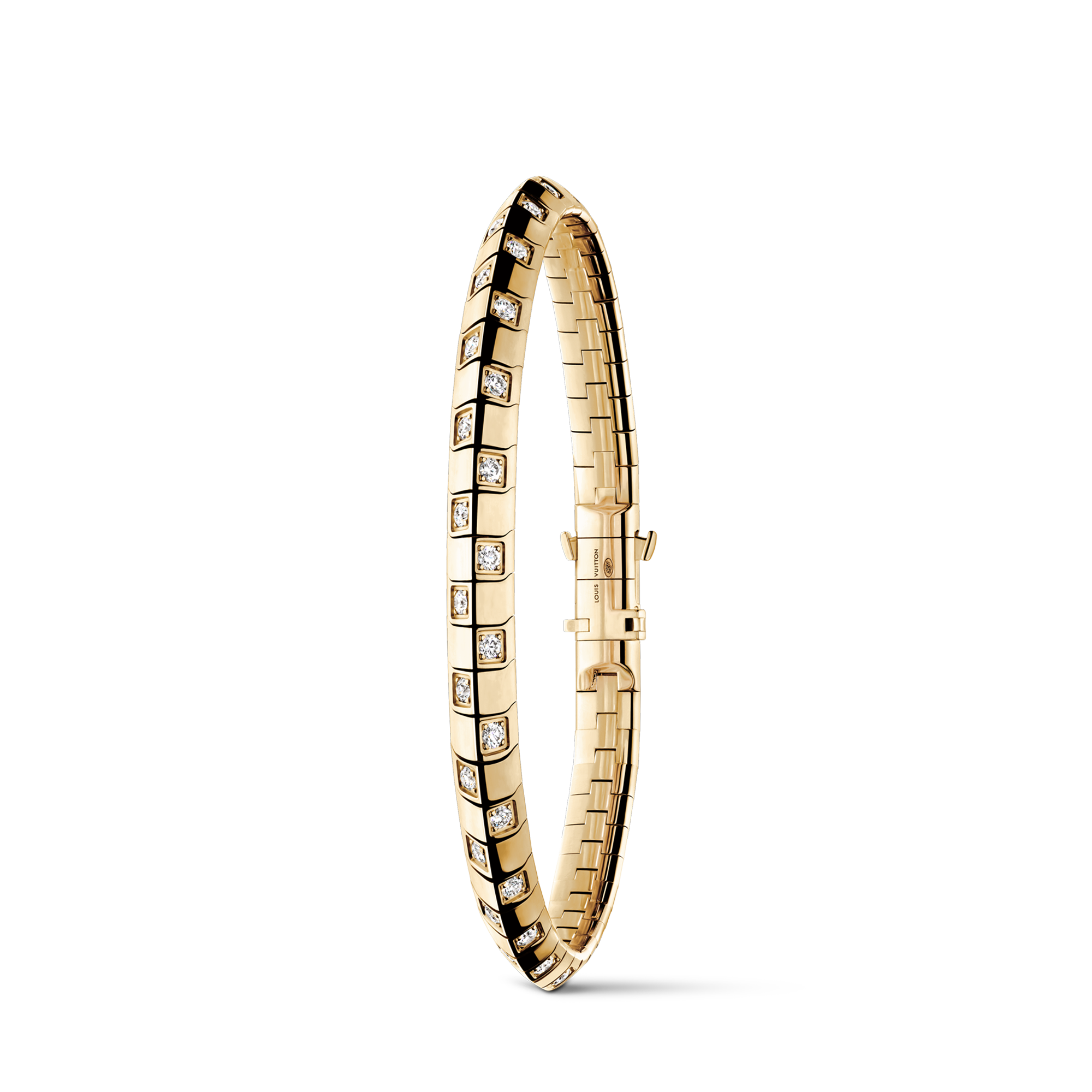  Categories Bracelets Le Damier de Louis Vuitton Medium Bracelet, Yellow Gold and Diamonds | Louis Vuitton ® (Product zoom)