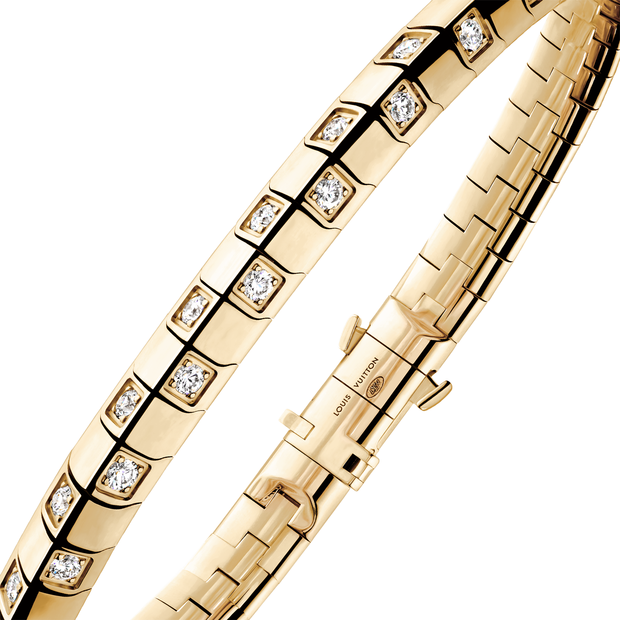  Categories Bracelets Le Damier de Louis Vuitton Medium Bracelet, Yellow Gold and Diamonds | Louis Vuitton ® (Product zoom)