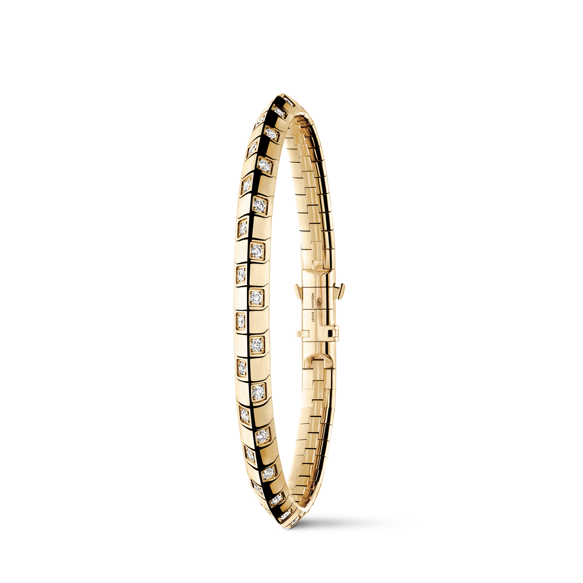  Categories Bracelets Le Damier de Louis Vuitton Medium Bracelet, Yellow Gold and Diamonds | Louis Vuitton ® (Product zoom)