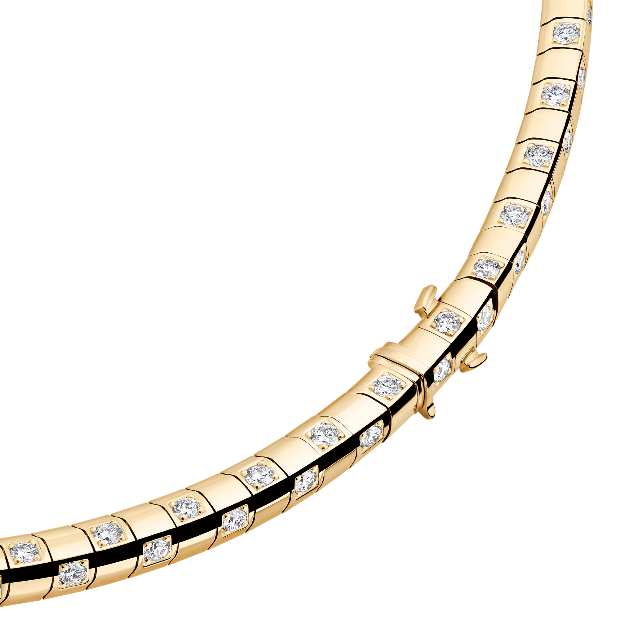 Le Damier de Louis Vuitton Medium Necklace, Yellow Gold and Diamonds - Long
