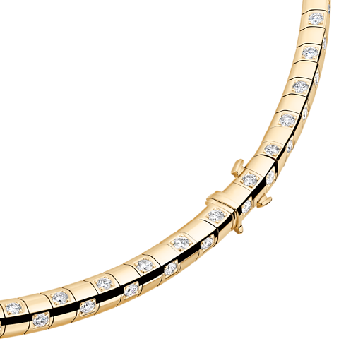 Categories Necklaces and Pendants Le Damier de Louis Vuitton Medium Necklace, Yellow Gold and Diamonds - Long | Louis Vuitton ® (Product zoom)