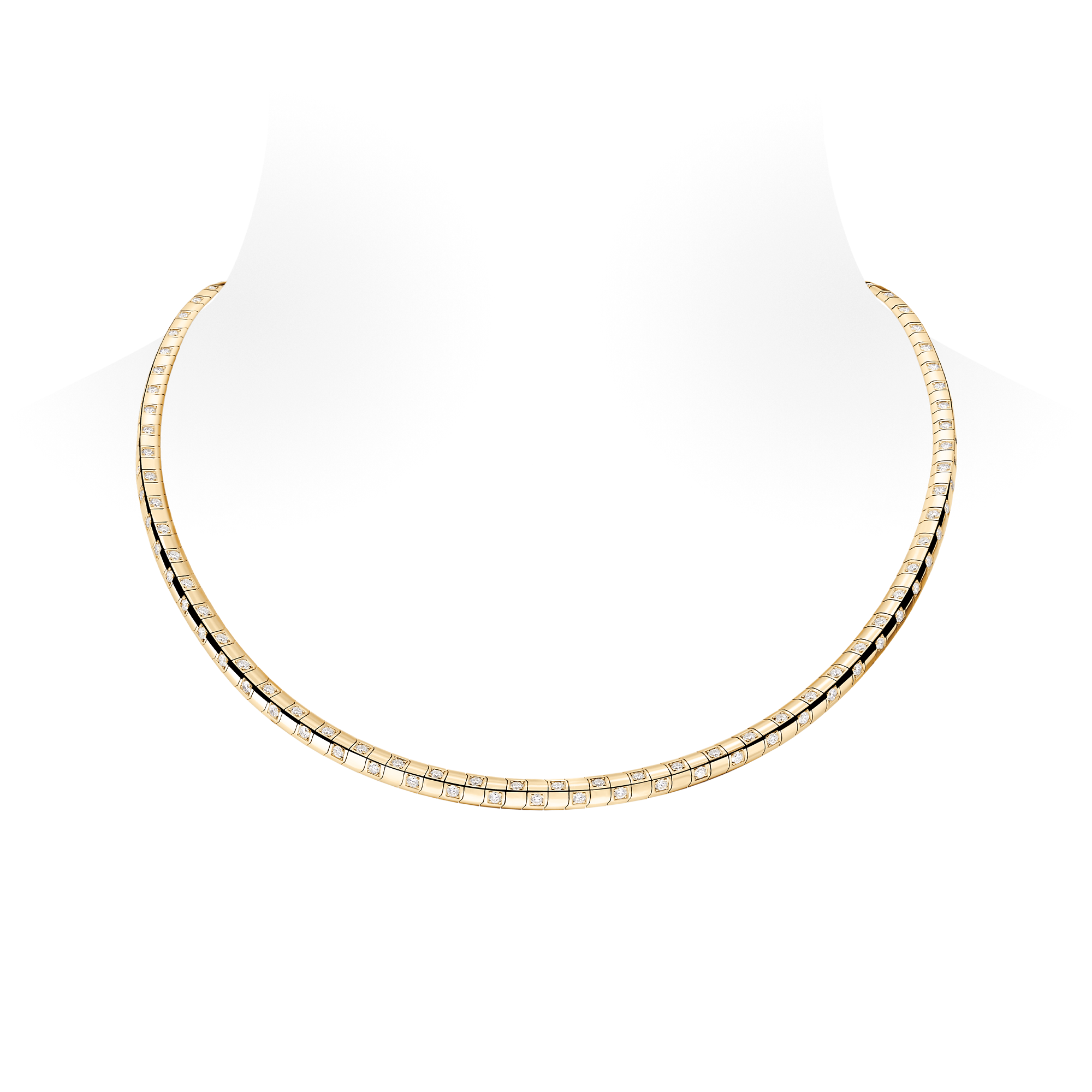 Le Damier de Louis Vuitton Medium Necklace, Yellow Gold and Diamonds - Long
