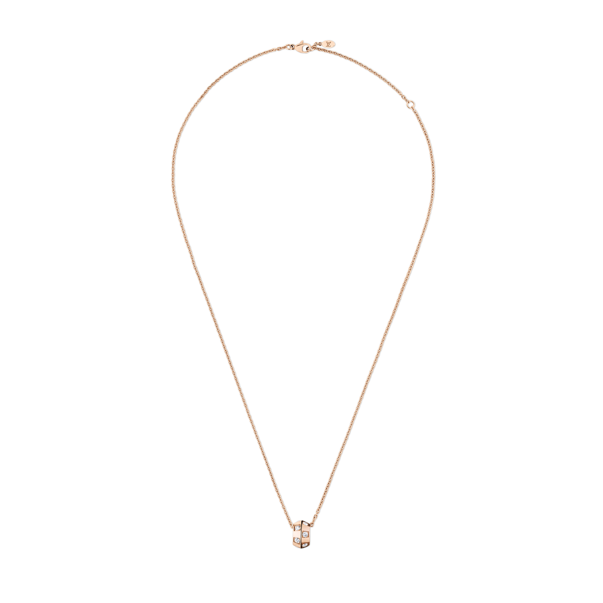 Le Damier de Louis Vuitton Pendant, Rose Gold and Diamonds