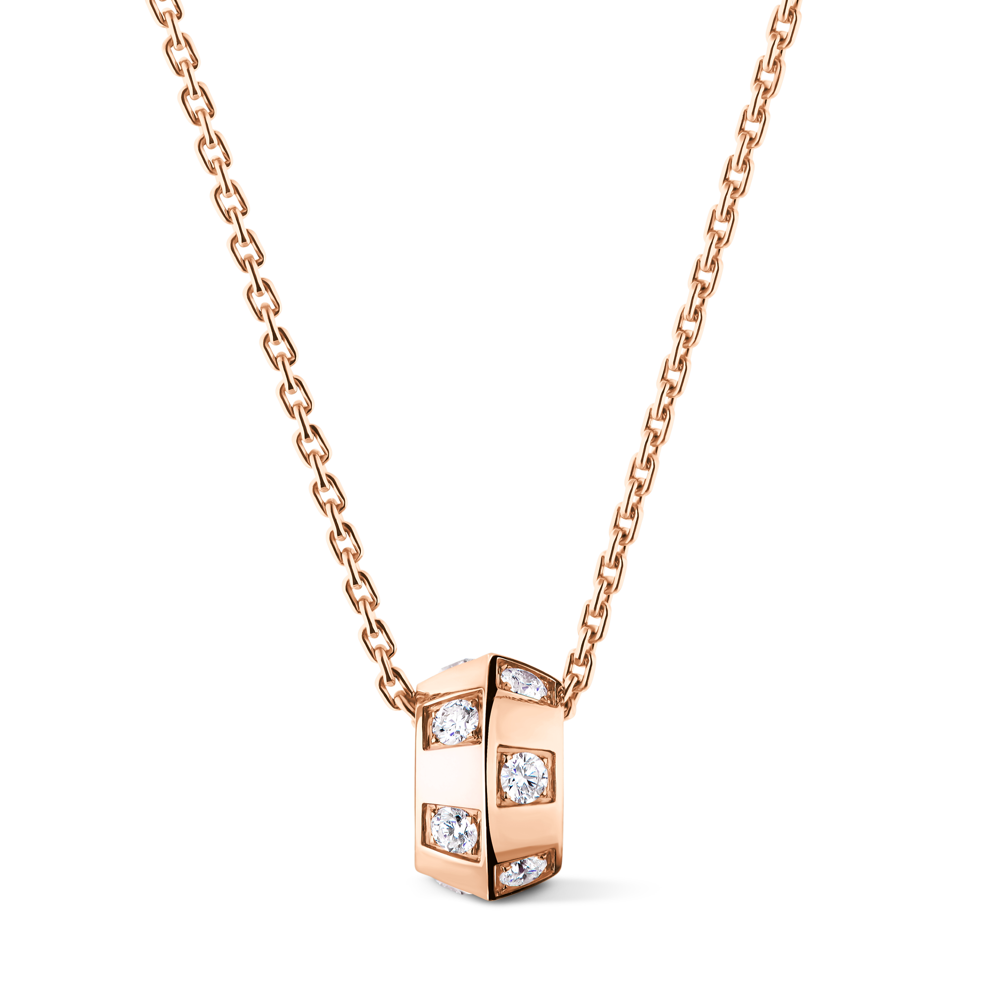 Le Damier de Louis Vuitton Pendant, Rose Gold and Diamonds