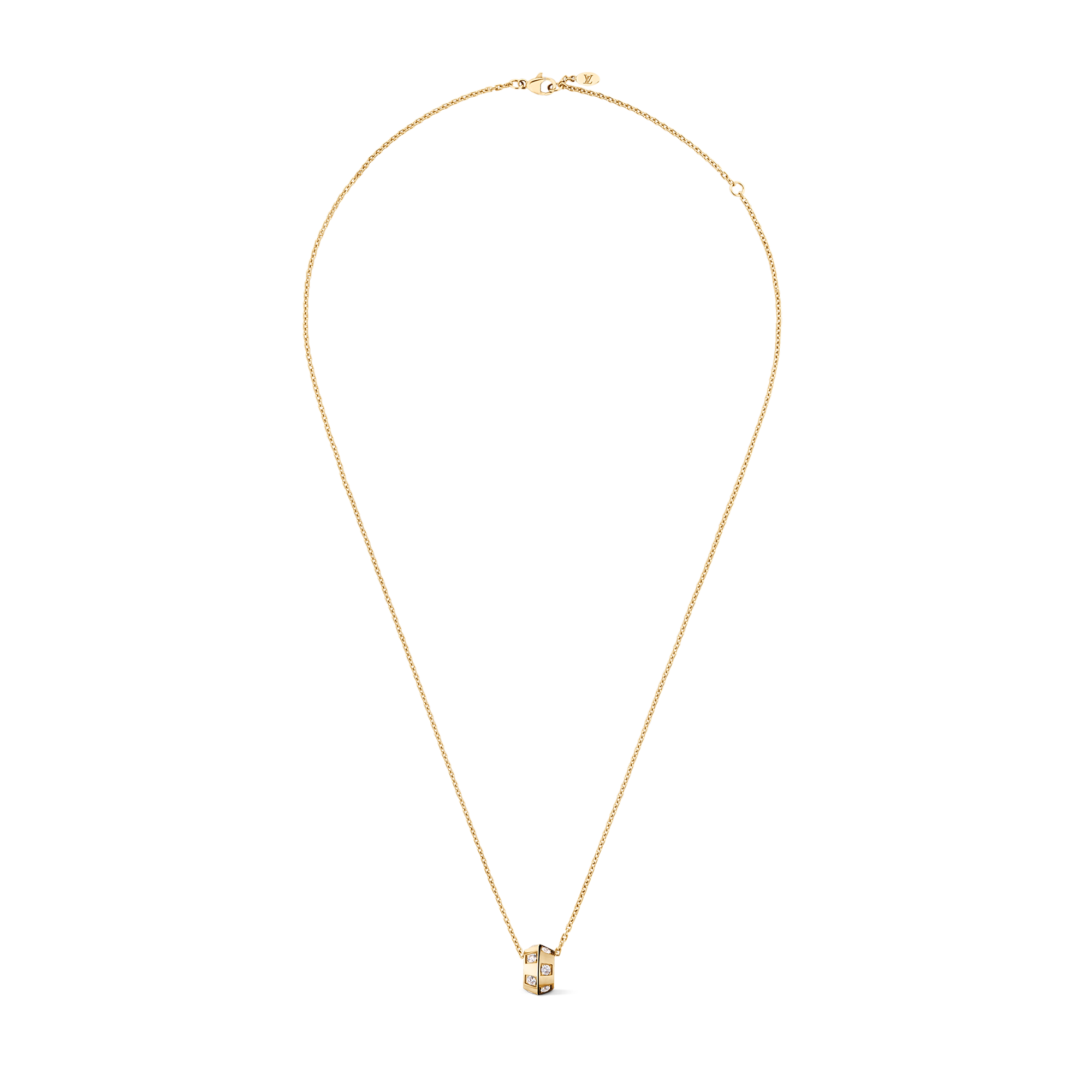 Le Damier de Louis Vuitton Pendant, Yellow Gold and Diamonds