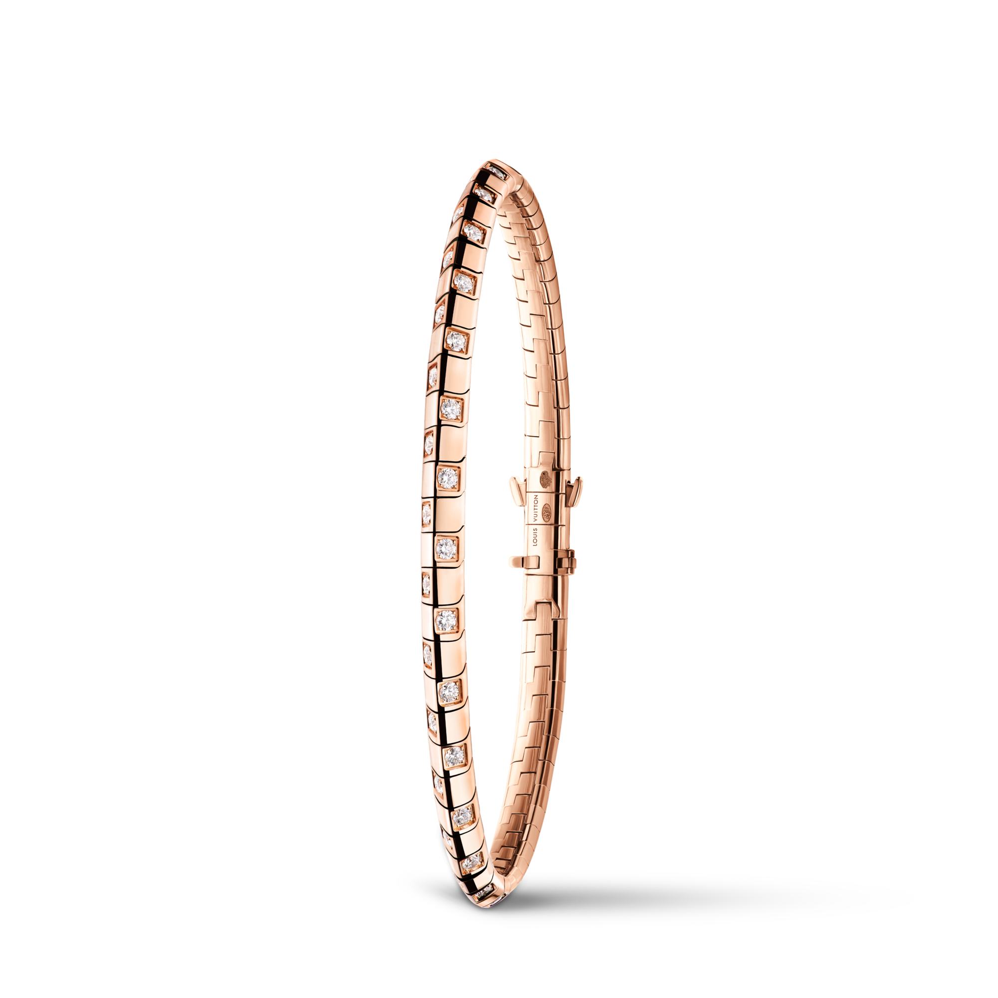  Categories Bracelets Le Damier de Louis Vuitton Small Bracelet, Rose Gold and Diamonds | Louis Vuitton ® (Product zoom)