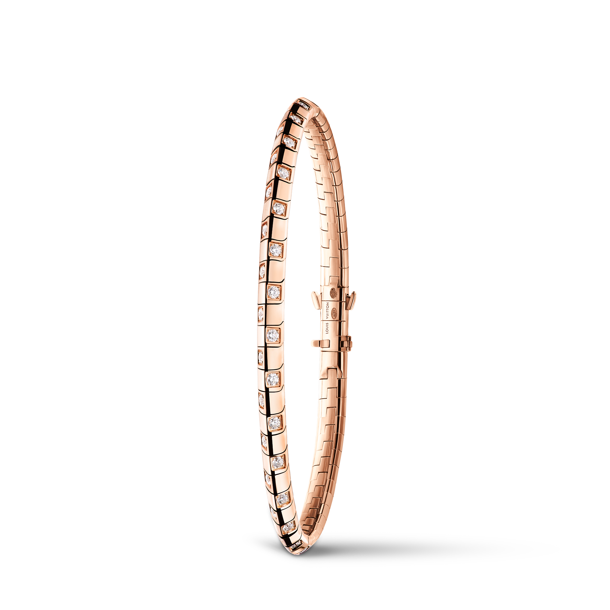 Le Damier de Louis Vuitton Small Bracelet, Rose Gold and Diamonds