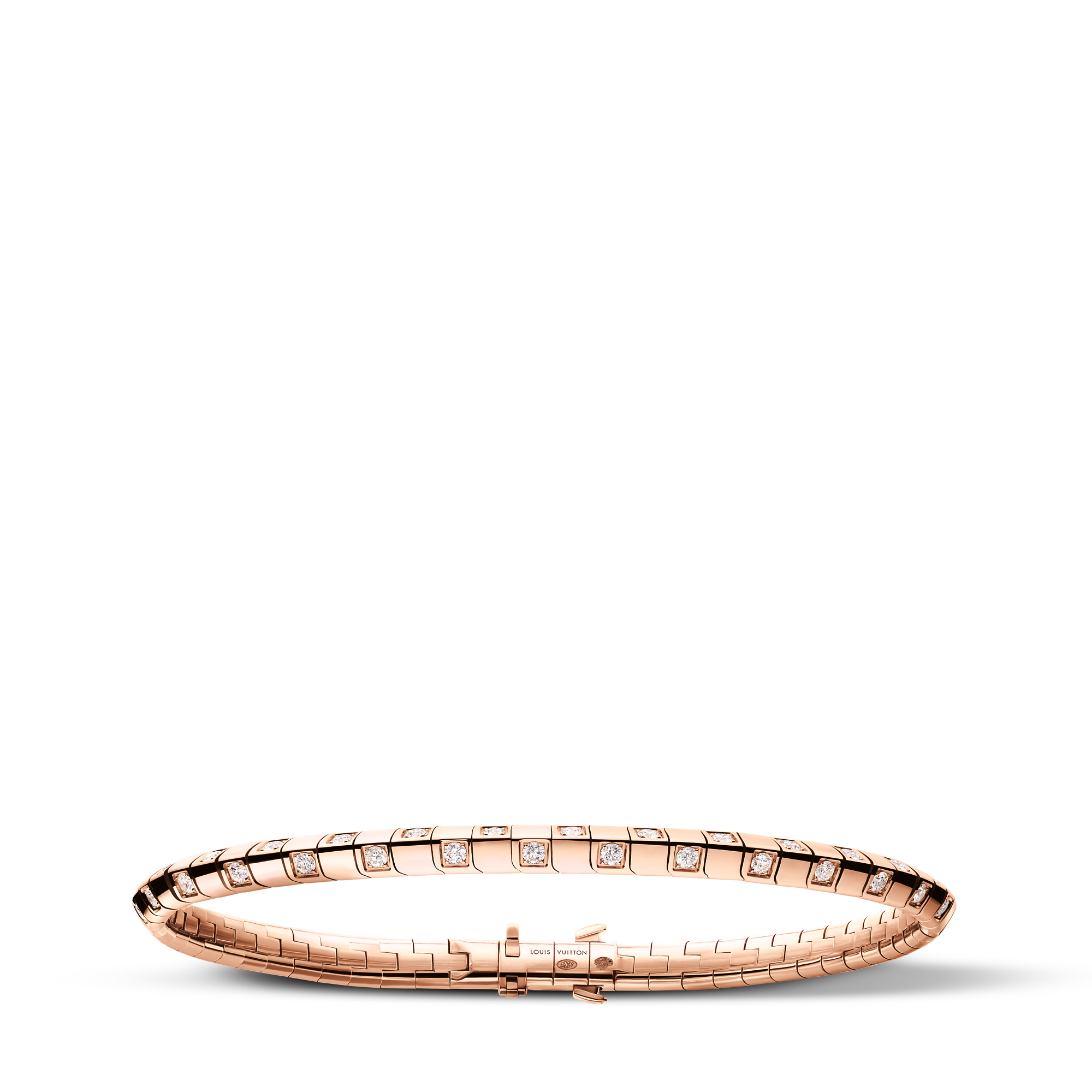 Le Damier de Louis Vuitton Small Bracelet, Rose Gold and Diamonds